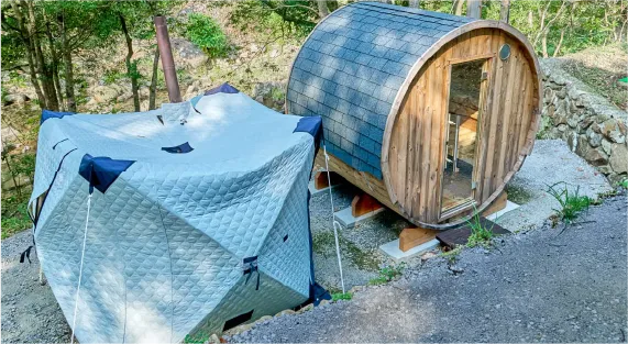 Exterior view of the sauna