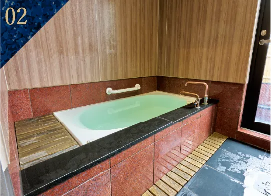 Room with both an open-air and indoor bath